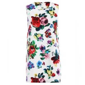 Love Moschino pixelated floral white multicolor sleeveless dress size US Size 8